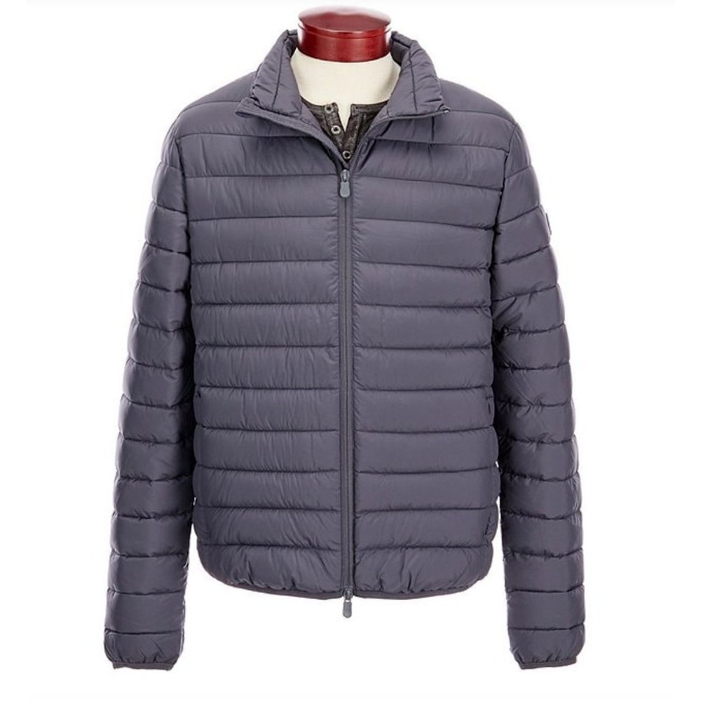 NWT Save the Duck Lewis Long-Sleeve Matte-Finish Puffer Jacket - Ebony Gray